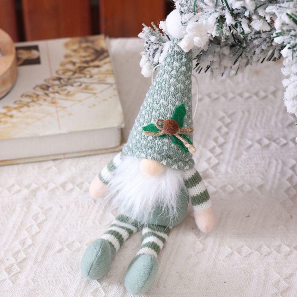 Green Christmas Decorations High-grade Long-Legged Rudolf Pendant Cartoon Creative Christmas Gnome Doll Christmas Gift Ornaments