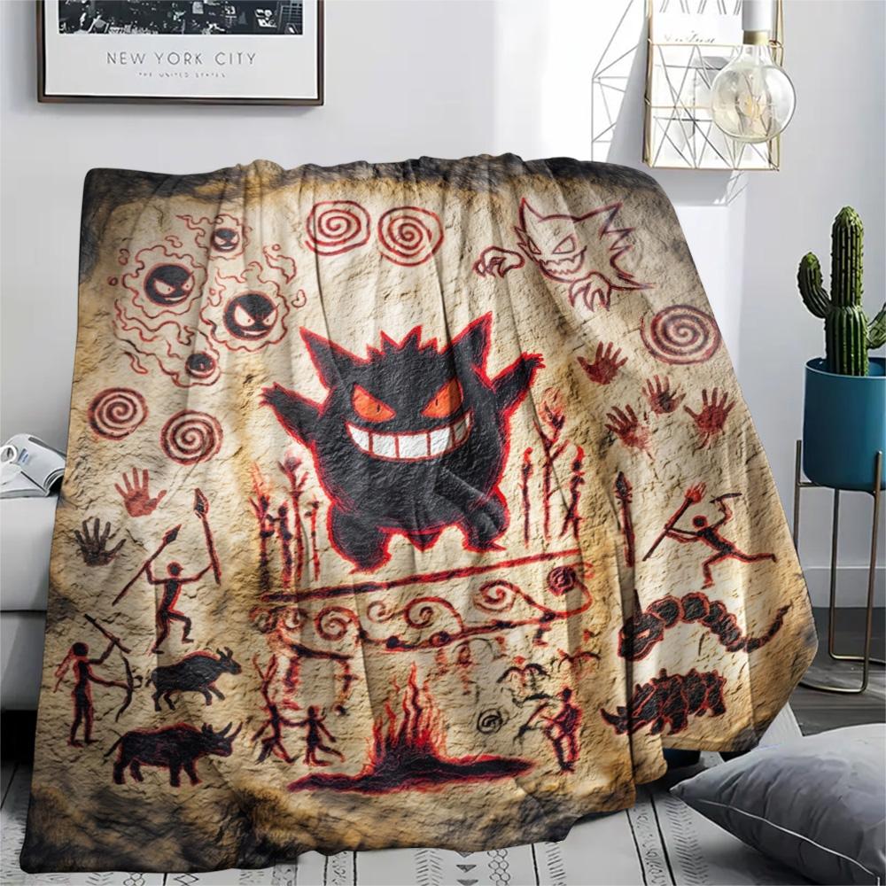 Pokemon Print Flannel Blanket, Ultra Soft High Quality All Seasons Warm Throw, Home Decor Cozy Blanket, Perfect Christmas Gift
