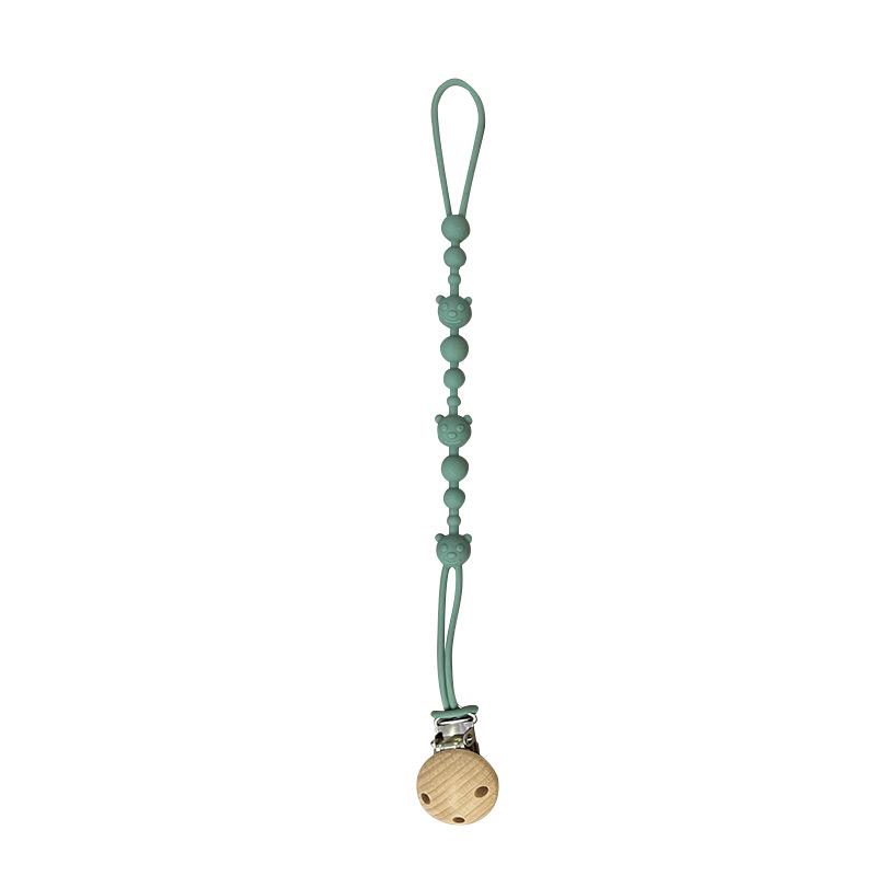 Solid Color Silicone Pacifier Chain Clips Baby Boys Girls Pacifier Gum Chain Bite Music Teeth Grinding Stick Toy Anti Loss Rope