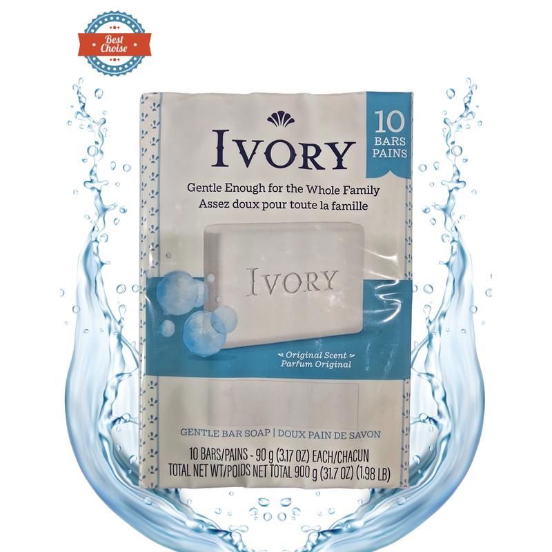 Ivory Soap Original 90g 10 pcs Ivory + Free Gift (Foaming Net), 10 pcs