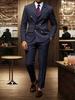Mens Striped Formal Business Suit Set Blazer And Pants For Wedding Banquet