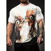 Summer Casual Short Sleeved Cartoon Printed Fun Men's 3D Printed T-shirt Fashionable Pullover Oversized Clothing