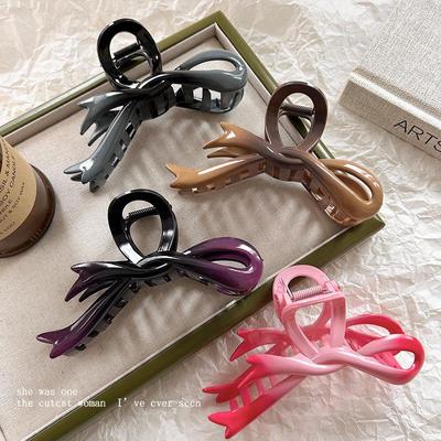 2024 Premium Gradient Bow Shark Hair Clip - Elegant Hair Accessory
