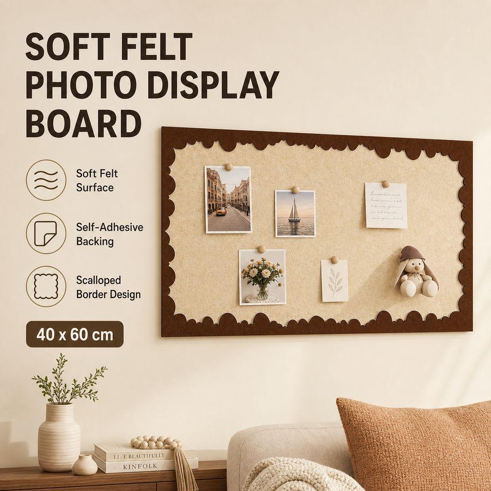 Self Adhesive Felt Wall Board Scalloped Border Wall Memo Board Gifts Photo Wall Panel  Home Decor