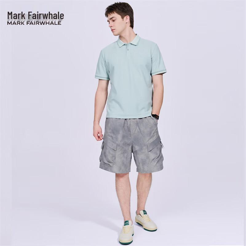 Mark Fairwhale Men's Silk Blend Color-Block Lapel Polo Shirt