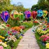 1PC Balloon Random Color Hot Air Balloon Rotating Colorful Windmill Rainbow Plastic Material Wind Strips Camping