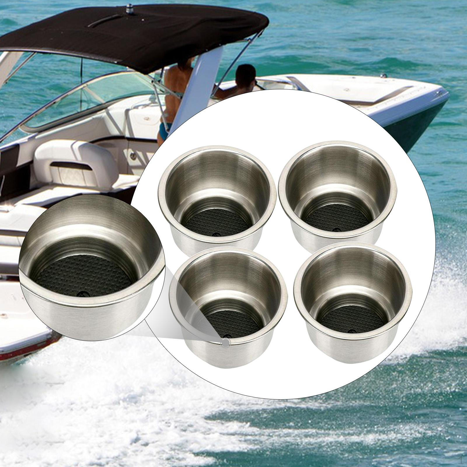 

4Pcs Cup Drink Holder Easy Installation Gifts Hardware Stainless Steel for Car Yacht