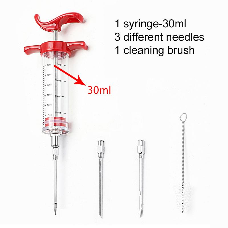 30/50ml Marinade Injector with Needle Plastic Seasoning And Baking Sauce Turkey Syringe Kitchen Meat Tools for Smoked BBQ TMZ