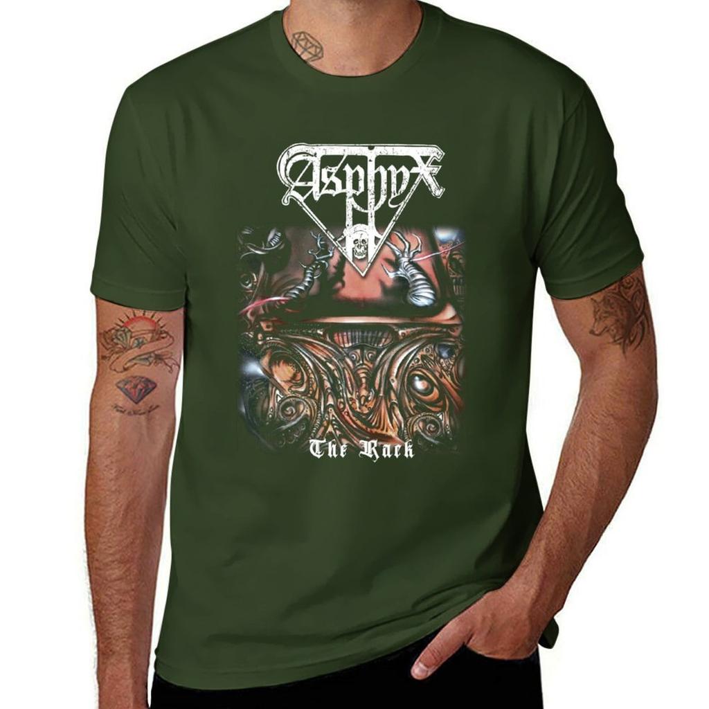 Asphyx - The Rack Classic Old School Death Metal T-Shirt korean fashion blanks customizeds black t-shirts for men