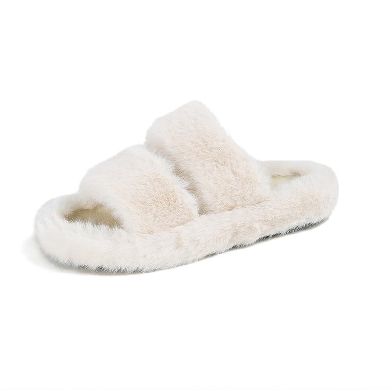 TX-1 fleece thick-bottomed flat-bottomed one-word fairy fluffy slippers outer wear female spring and autumn new models