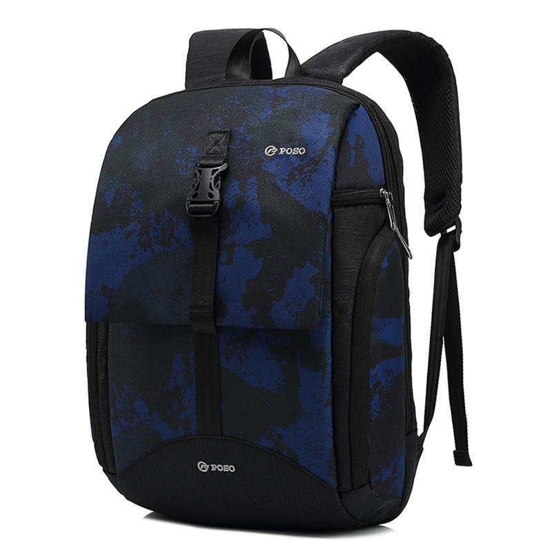 

Мужской и женский рюкзак POSO, камуфляжный рюкзак/рюкзак для ноутбука, 15,6 дюйма, школьные сумки для мальчиков и девочек-подростков, синий PS-612