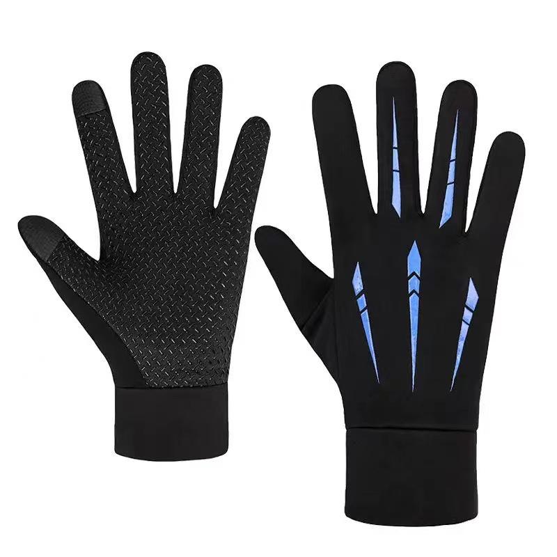 Gants d'hiver en cuir à écran tactile pour homme - Coupe-vent, imperméables et doublés de velours pour la chaleur.