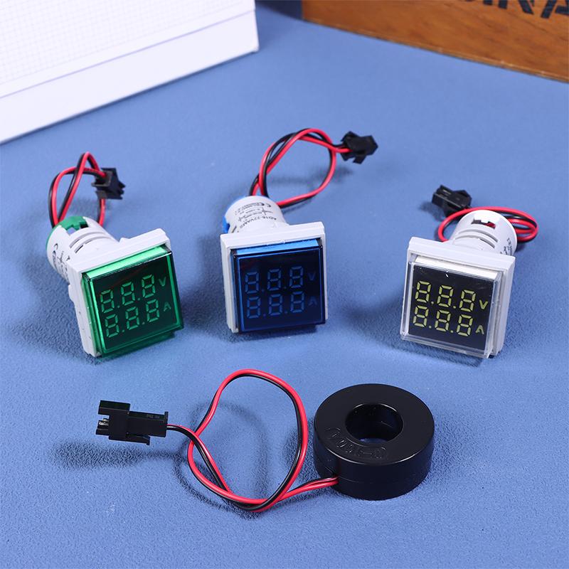 Mini Dual Display Voltmeter Ammeter AD16-22VAMS 220V Square LED Digital Ammeter Voltage Current Meter Voltammeter