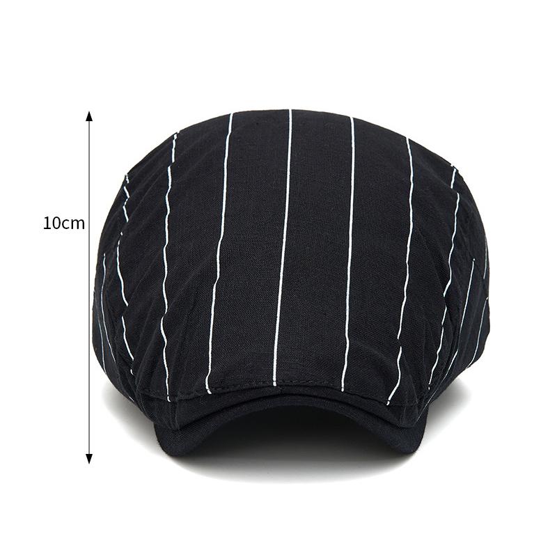 Striped Flat Cap Unisex Ivy Gatsby Newsboy Hat Adjustable Driving Cabbie Cap Casual Summer