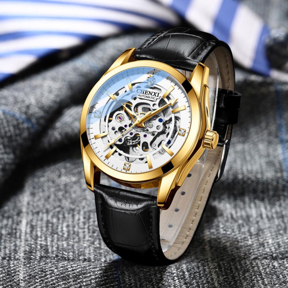 Mens Watches Fashion Luxury Hollowing Automatic Mechanical Watch Waterproof Luminous Watch For Man