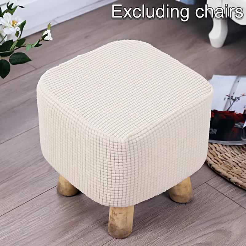 

Чехлы для подставки для ног с вафельной вязкой, устойчивые к пыли, моющиеся, растягивающиеся, для домашнего декора, квадратные и круглые чехлы для подставки для ног, чехлы для табуретов белый