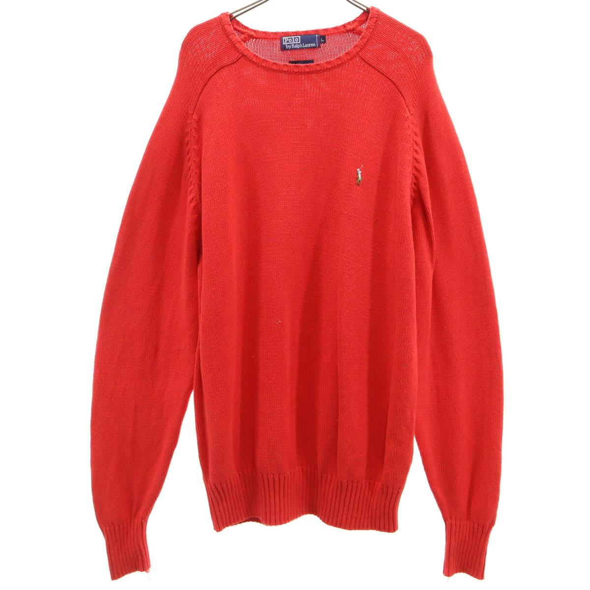 

Polo by Ralph Lauren Long sleeve sweater L Red knit Men s Used