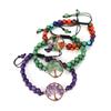 Vintage Handwoven Natural Crystal Red Agate Beads Tree Of Life Bracelet Adjustable B11
