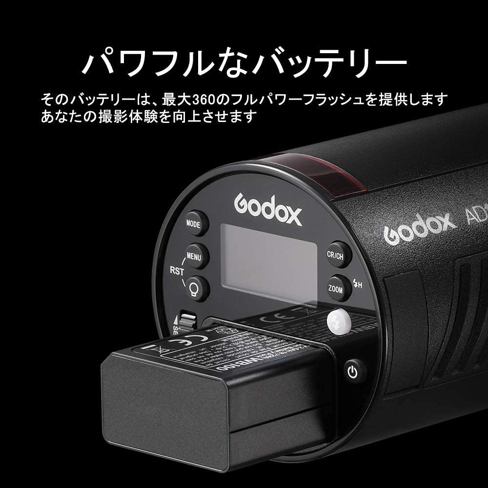 Godox AD100Pro Pocketblitz 2600mAh 360 Grad Blitzlicht, 100W, 5800±200K, 2.4G TTL, 1/8000 HSS, Li-Ionen-Akku, Leistung, [Gebraucht]