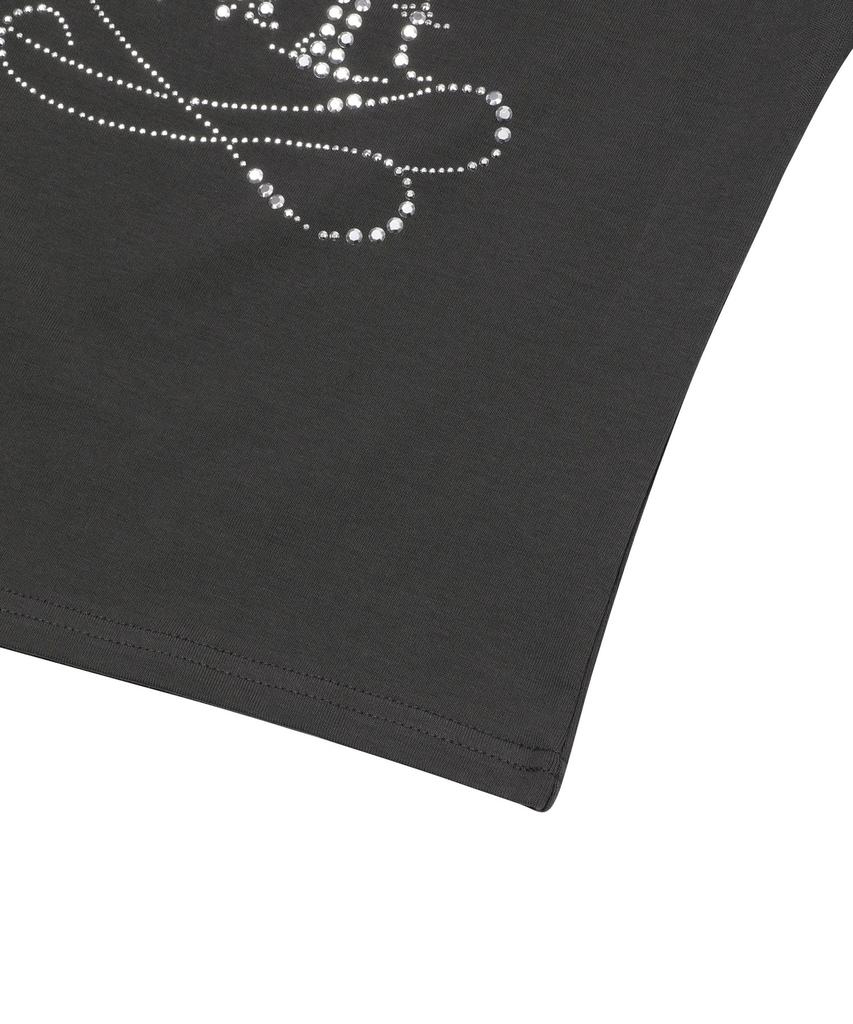 Mucent Glint One Shoulder Cubic Point Asymmetrical Short Sleeve Tee