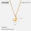 Hot Selling 18k Arabic Letter Pendant Stainless Steel Necklace Stylish Simple Titanium Steel Clavicle Chain