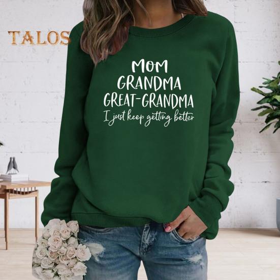 Toamnă Iarnă Hanorac pentru femei Imprimare cu litere Gât rotund Mâneci lungi Pulover liber Manșetă elastică Purtare zilnică Top casual