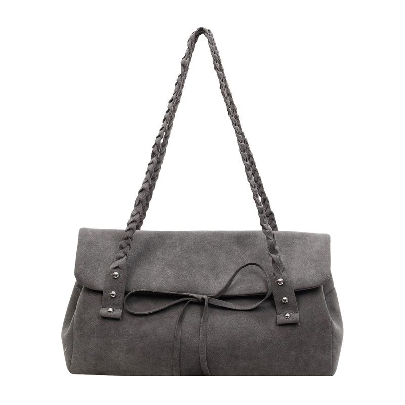 Bag Simple Niche Single-shoulder Armpit Bag Matte Textured Bowknot Twisted Braid Shoulder Strap Fashionable Solid Casual