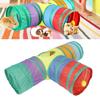 3 Way Cat Tunnel Collapsible Cat Tube Toy with Hanging Plush Ball for Rabbits Kittens and Dogs
