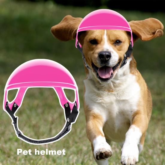 Pet Helmet with Ear Hole Adjustable Dogs Motorcycle Hat Sun And Wind Protection Cats Helmet for Pet Supplies