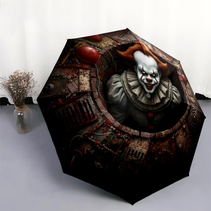 1 Pezzo Ombrello Pieghevole Automatico - Fantasia Cartone Animato, Design Portatile e Pieghevole con 8 Stecche, Regali di Natale e Compleanno