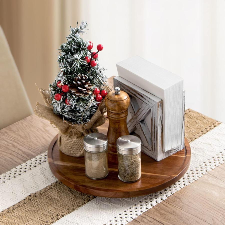 

Органайзер для стола 10 дюймов Деревянная вращающаяся подставка для шкафа Деревянная вращающаяся подставка из акации Кухонная полка для специй 2 шт. United States