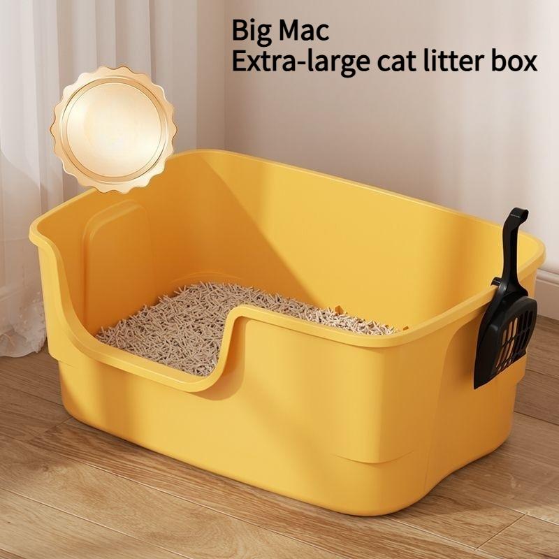 1PC cat litter box No. Splash-proof cat toilet Huge open cat litter box Extra large semi-closed kitten