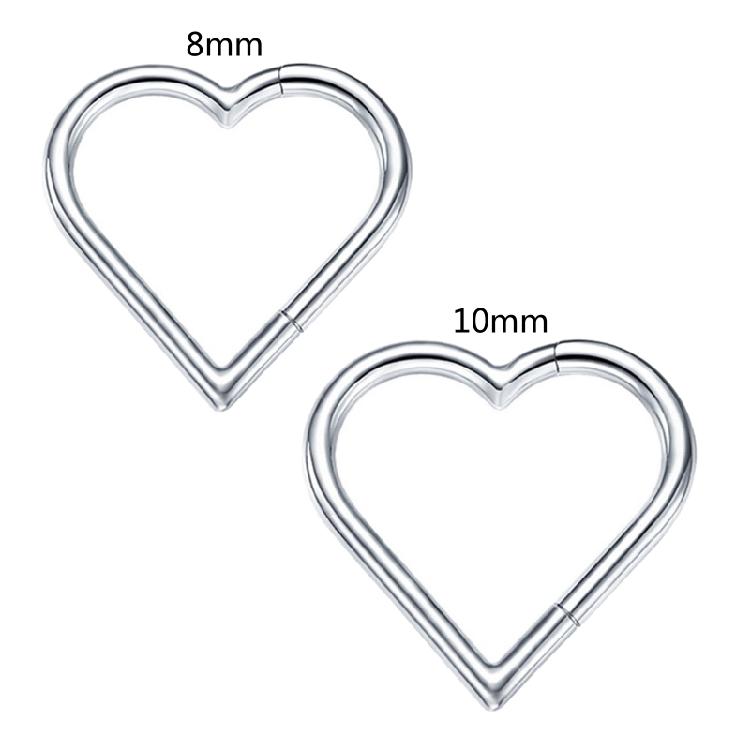 G23 for Titanium Earrings Heart Nose Hoop Ring Nostril Piercing Jewelry Studs
