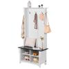Hall Tree Wooden Hall Tree with Bench 5 Hooks for Entryway & Hallway