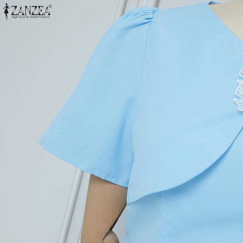 ZANZEA Womens Summer Casual Short Sleeve Elegant Dress