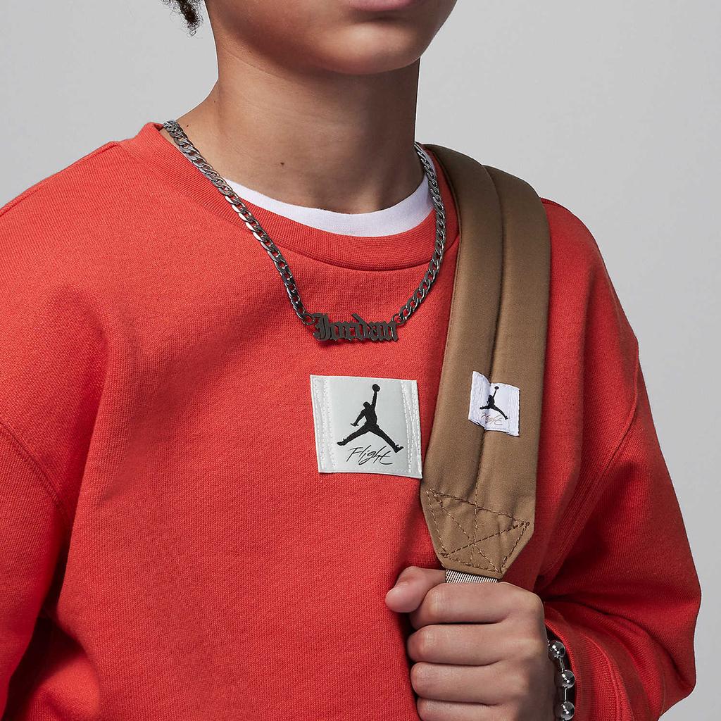 Jordan Essentials Solid Color Crew Neck Casual Long Sleeve Sweatshirt Kids Sweatshirt Lobster-Red HF2529-604