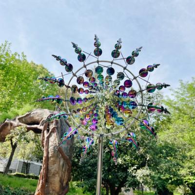 Metal Windmill 360 Degrees Spinning Iron Windmill Ornament Wind Powered Wind Catchers Sculptures Spinners for Yard Garden