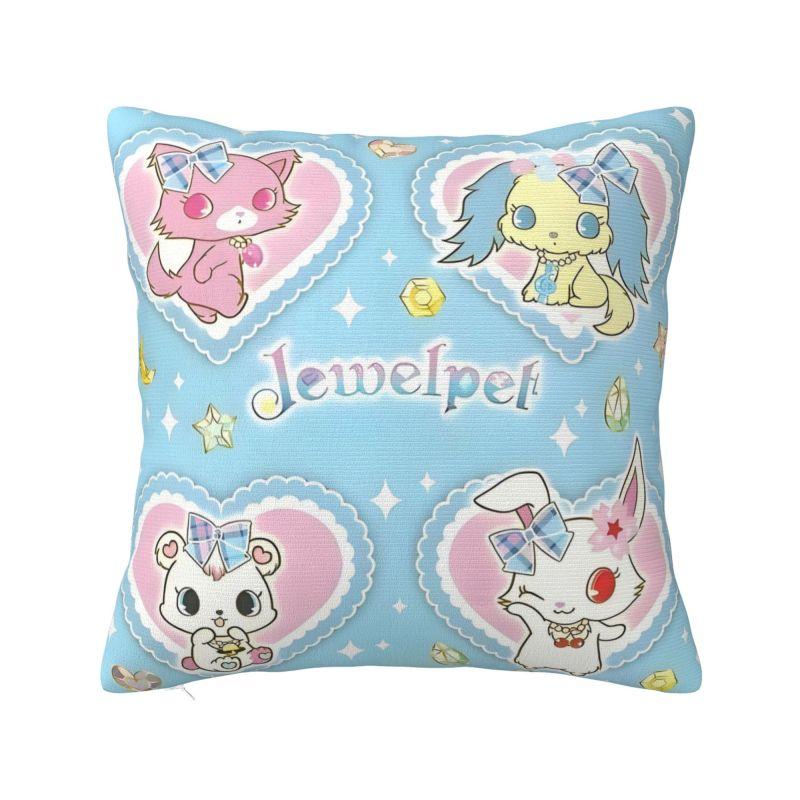 Custom Nordic Sanrio Jewelpet Anime Cushion Cover for Sofa Polyester Cartoon Kawaii Pillow Case Living Room Decoration