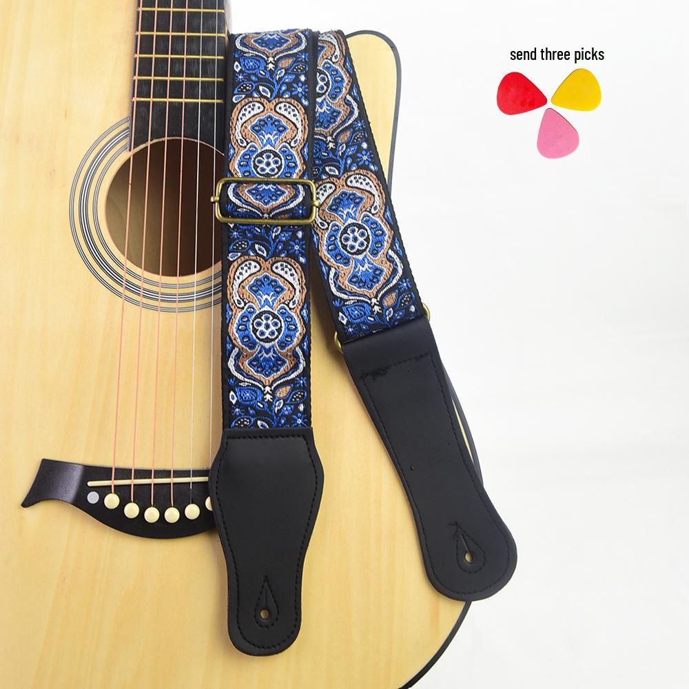 Universal Jacquard Embroidery Guitar Strap for Acoustic, Electric, and Folk Guitars 91-152CM