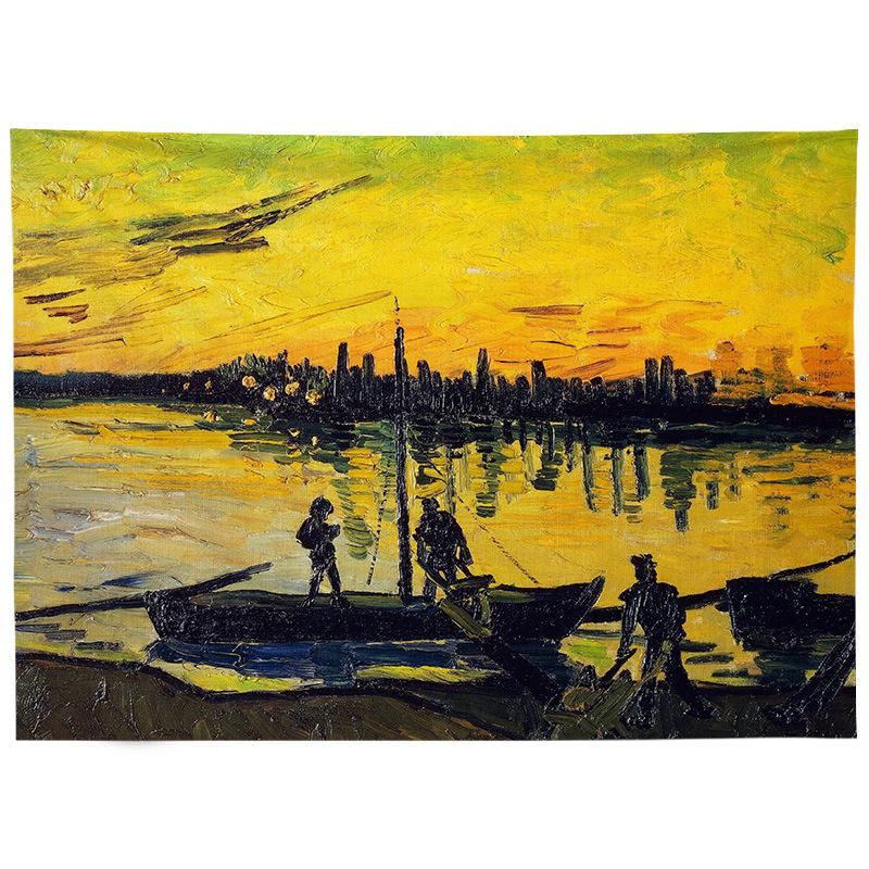 Nordic Style Oil Painting Background Cloth, INS Hanging Cloth, Bedroom, Dormitory, Guesthouse Decoration, Bedside Background Wall Cloth, Tapestry