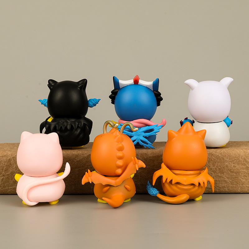 6Pcs/1Set Pocket Monsters Anime Figure Kawaii Pikachu Cosplay In Disguise Action Figures PVC Collection Model Dolls Toy Gift