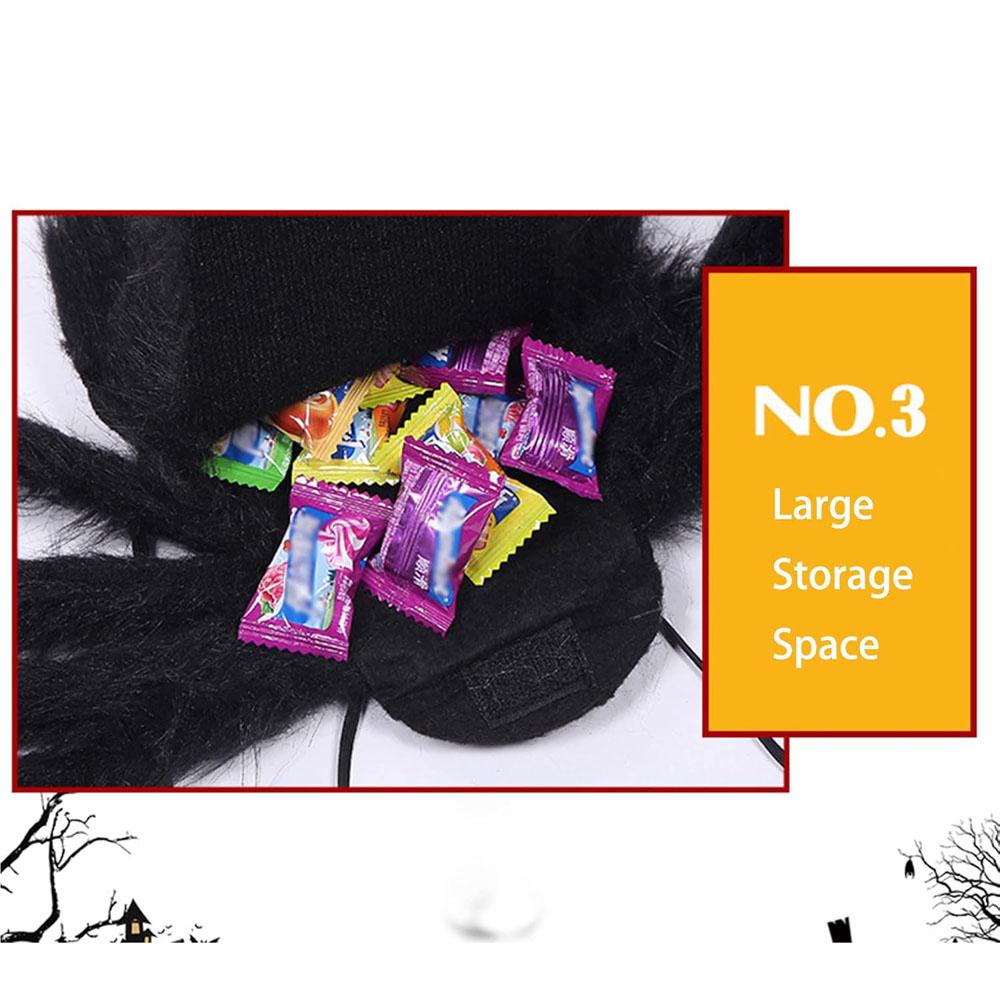Scary Halloween Spider 2 In 1 LED Halloween Spider Costume for Cosplay, Plush Spider Backpack Costume With Purple Light