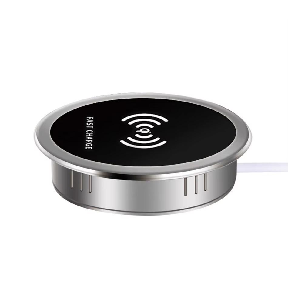 

Беспроводное зарядное устройство Qi, встроенное в стол — встроенное быстрое зарядное устройство для iPhone 11, 13, AirPods, мобильных телефонов Xiaomi