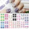 Flower Gradient Nail Sticker Full Wraps Nail Art Stickers Self-Adhesive Nail Art Decal Strips for DIY Nail Art Decor
