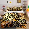 Leopard Print Three-Piece Set for Décor Kid's and Adults' Bedroom Decor, Exquisite Three-piece Bedding Set Gift