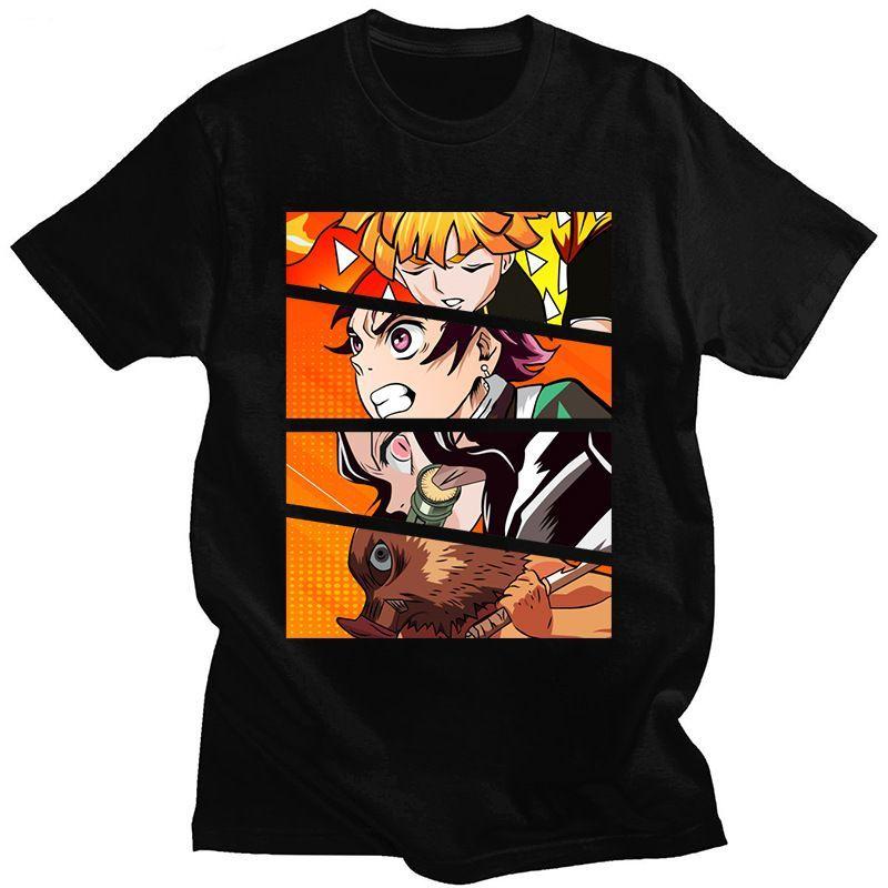 Demon Slayer TShirt Tanjiro Kamado Anime Print Cotton Tee Unisex Casual Short Sleeve Tops M