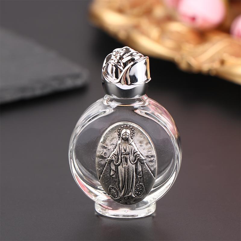 1PC Empty Holy Water Bottle with Cross Design – Religious Christian Baptism and Commemorative Use