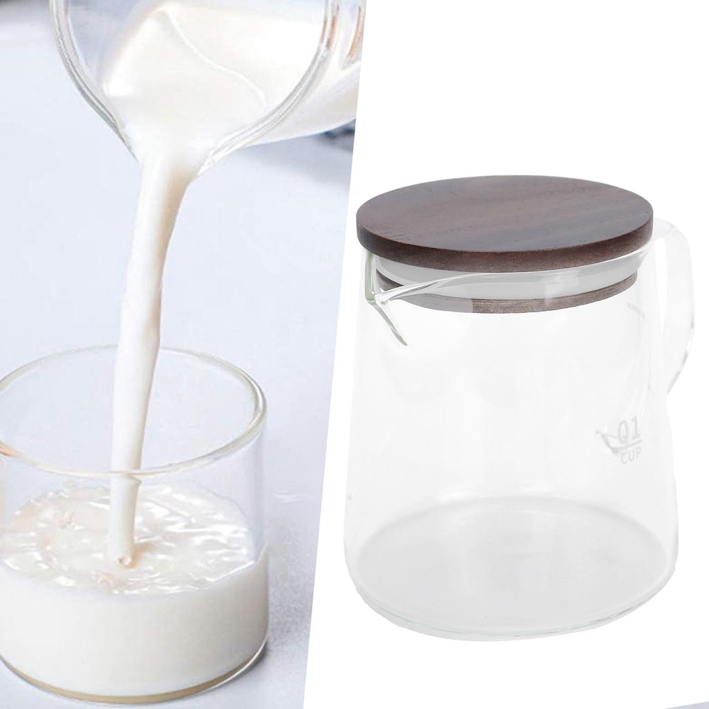 Coffee Pot with Lid HeatResistant Glass Heat Insulation Handle Kettle for Tea Milk Juice