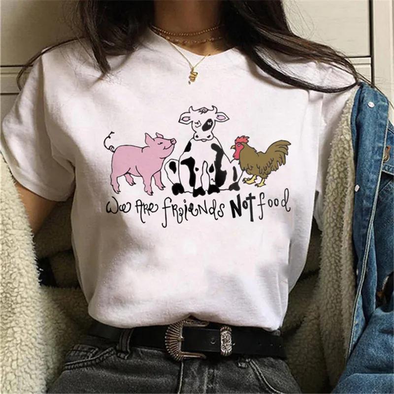 Maycaur Avocado Vegan Women T Shirt Harajuku Ulzzang Kawaii Cartoon Tshirt 90s Graphic Female Short Sleeve Tshirt Summer Clothe