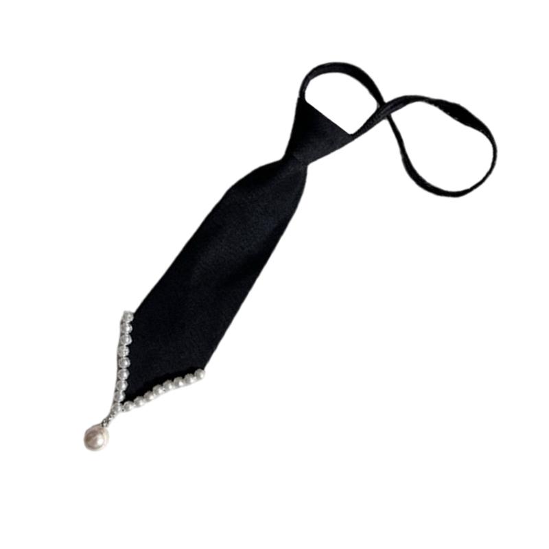 Heavy Duty Uniform Ties For Janpanese Uniform Cosplay Accessory Neckwear seifuku Anime Necktie with Decorative Pearls